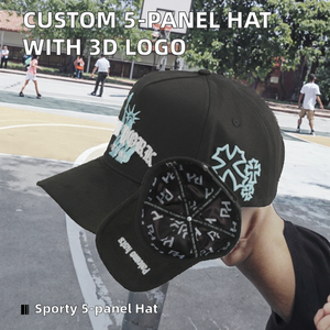 Casquettes de baseball ajustables de haute qualité, marque DX, OEM personnalisées, 5 panneaux, logo brodé 3D, visière incurvée, doublure en satin, sport, mode - Product Image 2