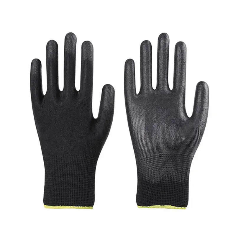 Custom Logo OEM Soft Light Weight 4131 13G Nylon Polyester PU Palm Fits Coated Dipped Safety Hand Protective Work Gloves With PU