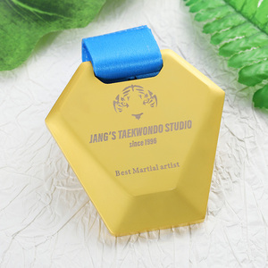 Medaglie in Metallo Personalizzate con Design Gratuito, Placcate in Oro, Medaglia di Karate in Lega di Zinco con Logo Animale o Lettera, Medaglia di Taekwondo con Nastro - Product Image 3