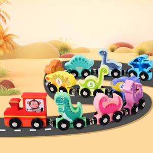 Baby Track Railway Car Slot Figure Models Diy Magnet Dinosaur Train Sets Early Educational Learning Toys for Kids Boys Girls - Product Image 2