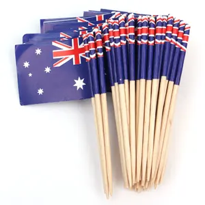 Logotipo personalizado impreso decorativa mini palo de madera pastel bandera palillos de dientes