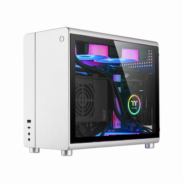 SKTC S300A4 Full Tower Aluminum Alloy Mini-ITX Motherboard Case SFX Power Supply Portable Design Tempered Glass Side Panel 240mm