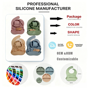 Lot de 6 pièces pour bébé : Ensemble d'alimentation en silicone sûr avec assiette à ventouse, bavoir et ustensiles pour enfants, sans BPA, faible MOQ, vente en gros - Product Image 4