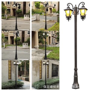 Lampadaire de jardin extérieur en fer avec abat-jour en verre LED, lumière blanc chaud 2700K, IP66, non-démontable, AC 220V, détecteur de mouvement, alimenté par énergie solaire, à intensité variable - Product Image 6