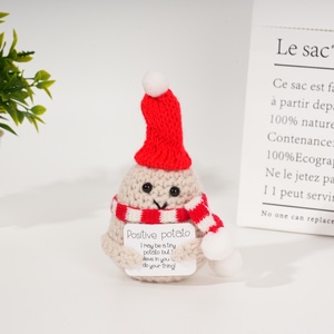 Bán buôn dễ thương tích cực khẳng định Crochet đan đồ trang trí Handmade vui khoai tây sang trọng ôm lo lắng Búp bê đồ chơi biểu hiện hài hước - Product Image 2