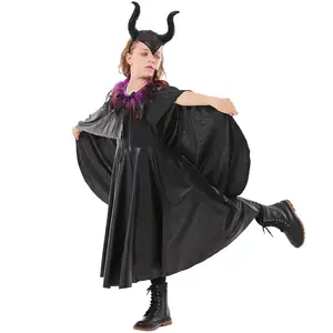 Fantasia de bruxa adorável para festas, vestido tutu diabo com chifres, faixa de cabeça para cosplay, fantasia infantil