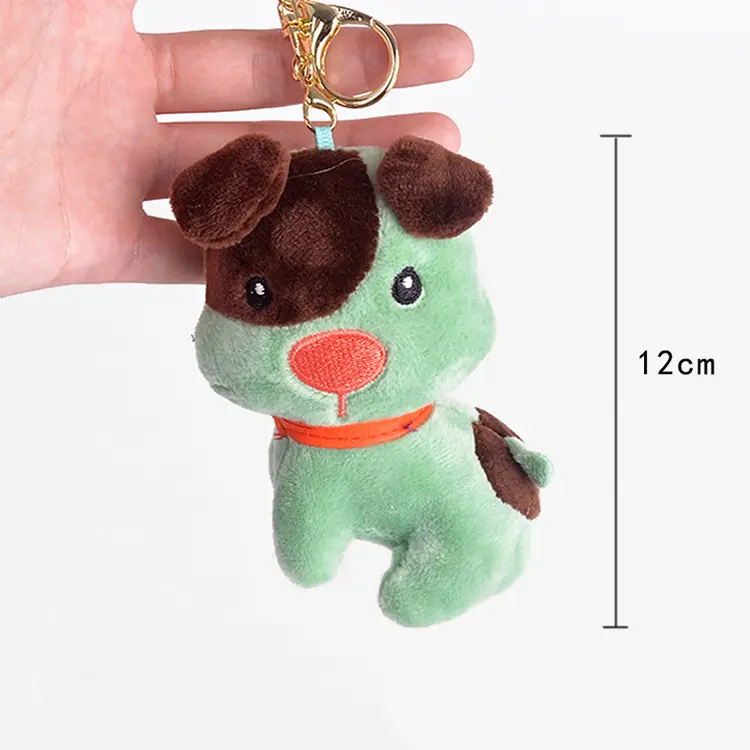 China top manufacturer cheap different colors 12cm plush keychain dogs and puppies for sale