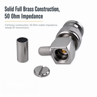 Connecteur RF coaxial mâle BNC à sertir à 90 degrés en laiton pour câbles RG58, LMR200, LMR195, RG223, RG400, RG142