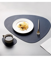 Tapis de Table en cuir, motif personnalisé, 5 pièces, pour salle à manger et sous-verres