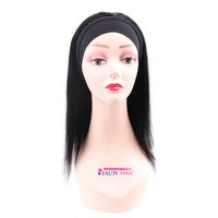 Perruques brésiliennes lisses 100% sans colle, bandeau de cheveux humains pour femmes noires, pas cher