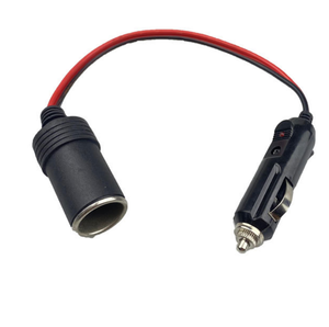 سلك تمديد ولاعة السجائر من 1 إلى 2 مع مقبس 12 فولت و24 فولت ومحول طاقة للسيارات - Product Image 1