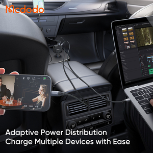 ที่ชาร์จในรถยนต์ Mcdodo 871 130W สาย USB-C แบบยืดหดได้ ชาร์จเร็วสำหรับแล็ปท็อป 100W ระบบจ่ายไฟอัจฉริยะ 3 พอร์ต สำหรับ <span class=keywords><strong>IPhone</strong></span>/Galaxy - Product Image 3