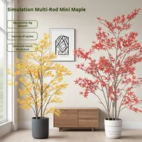 Tanaman Pohon Maple Plastik Mewah Berkualitas Tinggi, Tanaman Pot Kustom, Dekorasi Lantai Ruang Tamu Dalam Ruangan, Lanskap, Bunga Buatan Evergreen, Tanaman Buatan