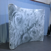 Support de bannière incurvé de 2,4 m pour mur d'images, présentoir en tissu tendu, portable, pliable et amovible pour salons professionnels