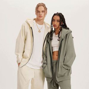 H422 Fabricant de sweats à capuche, vente en gros, sweats à capuche personnalisés 445 g/m², manches raglan, couleur unie, fermeture éclair, sweats à capuche pour hommes - Product Image 3