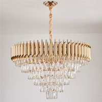 Magnifique Lustre de Plafond en Cristal et Fer Doré TOGETHER, Pendentif Luxueux pour Hôtel