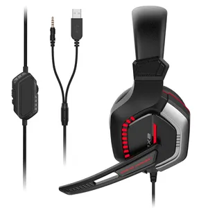 GX2 Game Headset For Gaming With Ratating Mic Big Over-ear Headphone With Light