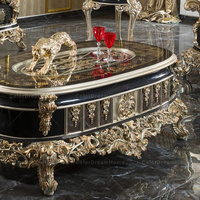 Table basse de luxe turque Table centrale classique et support TV Conception de table centrale en bois de salon