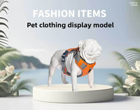 Mannequin de bouledogue anglais détachable grandeur nature, modèle de présentation pour vitrine de vêtements et harnais pour animaux de compagnie
