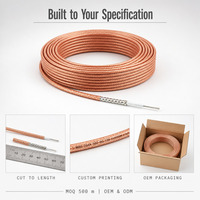 Câble coaxial micro RF RG178B/U 50 Ohm 1,8 mm isolé PTFE avec blindage SPC, résistant aux hautes températures 200°C, pour antenne GPS