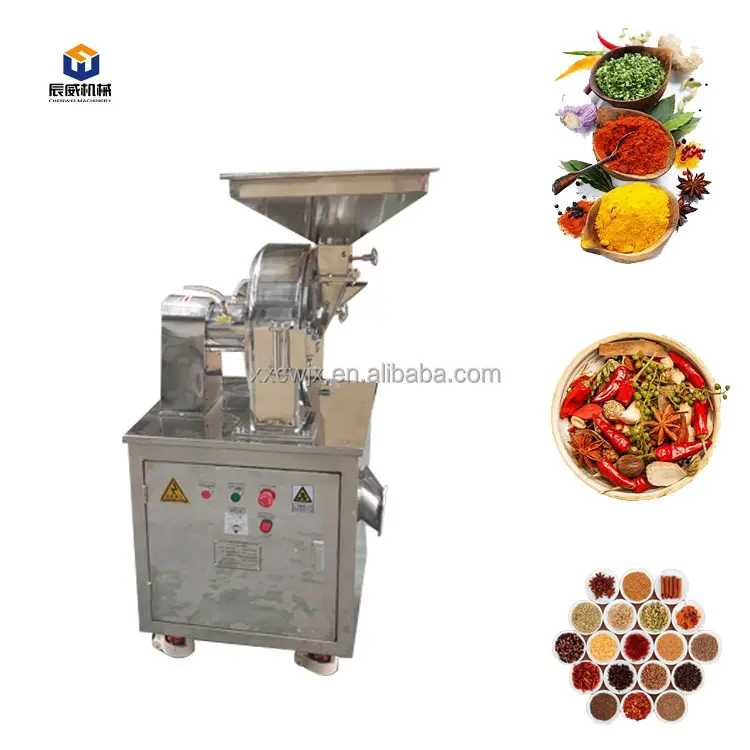 Industrial Leaf Cocoa Grinder Pulverizer Spice Grinding Ginger Dates Seed Chilli Crusher Equipment Moringa Powder Making Machine