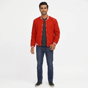2025 ODM OEM High Quality Spliced <b>Men's</b> Winter Varsity <b>Jacket</b> <b>Letter</b> Embroidery University Baseball Outerwear Customized - Product Image 1