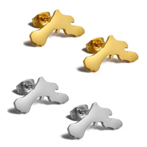 Pendientes de Acero Inoxidable con Mapa de <span class=keywords><strong>Bonaire</strong></span> para Mujer, Aretes Plateados en Oro de 18K, Mapa DE LAS Antillas Holandesas, <span class=keywords><strong>Bonaire</strong></span> - Product Image 1