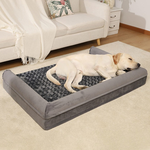 Canapé <span class=keywords><strong>pour</strong></span> animaux de compagnie en velours en forme de C, sur mesure, grand lit <span class=keywords><strong>pour</strong></span> <span class=keywords><strong>chien</strong></span>, anti-anxiété, confortable, <span class=keywords><strong>indestructible</strong></span>, orthopédique - Product Image 5