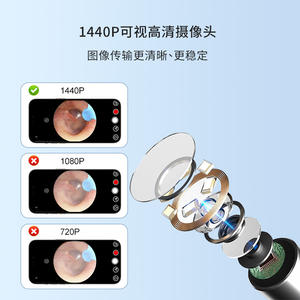 Jieshijia P2 Cure-oreille visuel pour adulte en plastique avec caméra et Wi-Fi pour usage domestique ou personnel, nettoyage ciblé pour la tête - Product Image 4