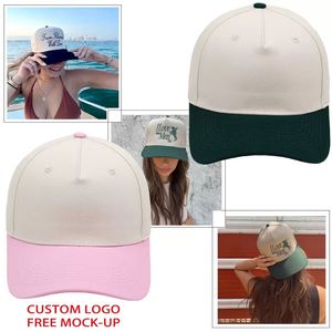 Casquettes de baseball bicolores de haute qualité en gros pour hommes et femmes, casquette de sport unie, logo brodé 3D, casquette personnalisée à 5 panneaux - Product Image 3