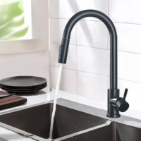 Robinet de cuisine flexible extractible HuSheng, corps en acier inoxydable 304, eau froide et chaude, pour salle de bain et évier de cuisine