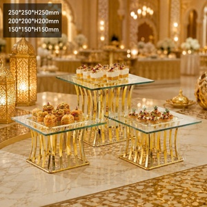 XINGPAI Soporte de Acero Inoxidable de Lujo para Pasteles, Base para Buffet con Acabado Espejo, Exhibidor de Alimentos para Bodas, Hoteles, Restaurantes y Servicios de <span class=keywords><strong>Catering</strong></span> - Product Image 2