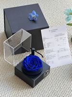 Boîte à musique en acrylique Bluetooth de luxe pour la remise des diplômes, Noël, Thanksgiving, la fête des mères avec des roses préservées