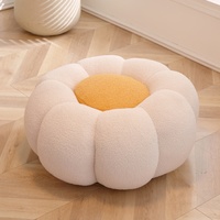Joli tabouret ottoman en tissu de laine d'agneau personnalisé tabouret rond en citrouille Offre Spéciale tabouret de salon tabouret personnalisé
