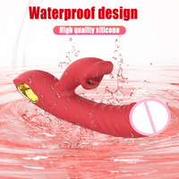 Vibrateur Lèvres Rouges pour Femme, 5 Fréquences, Télescopique, pour Morsures et Léchage Vaginal, Dispositif de Masturbation, Jouet Sexuel Tendance