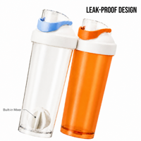Nouvelle bouteille d'eau de sport en plastique personnalisée avec logo, shaker/gobelet en PP, résistant aux fuites et compatible lave-vaisselle