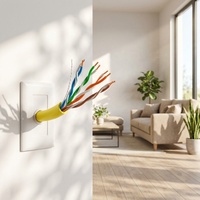 Câble de données LAN UTP Cat5e en cuivre massif torsadé de 0,48 mm 0,5 mm, 305 m, pour réseau