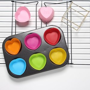 Tái sử dụng Silicone Muffin trường hợp <span class=keywords><strong>Baking</strong></span> cup đa hình dạng không dính Silicone Khuôn bánh nướng ly muffin cupcake lót - Product Image 2