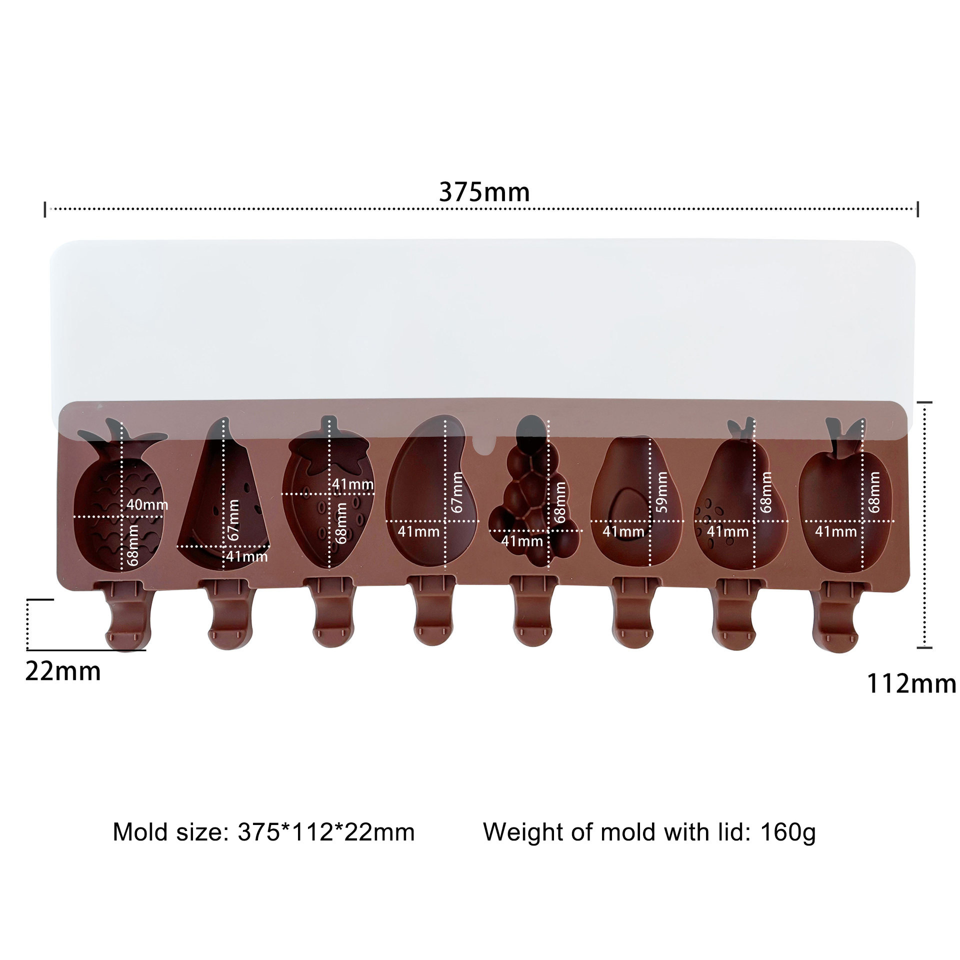 8 Cavity fruits J-359 - Brown