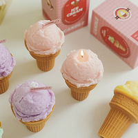 Eiscreme-förmige Kerze Handgemachte Sojawachs-Kerze Kreative Duft-Aromatherapie Geschenkkerze