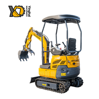 Mini Excavadora Hengwang HW13 de 1 Tonelada, Pequeña Excavadora para Jardín y Granja