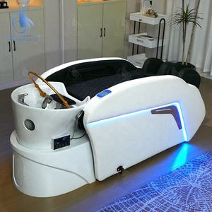 Évier de salon de lavage de cheveux de luxe, tête de massage électrique coréenne, lit de spa - Product Image 3