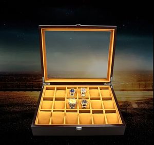 กล่องใส่นาฬิกาไม้โรสวูดสีน้ำตาลลายไม้ทรงสี่เหลี่ยมคุณภาพสูง 18 ช่อง ดีไซน์รักษ์โลก - Product Image 6