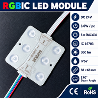 Module LED carré, module LED numérique, module LED programmable, IC 16703, DC24V, 360lm, lentille 170 degrés pour éclairage de signalisation à changement de couleur