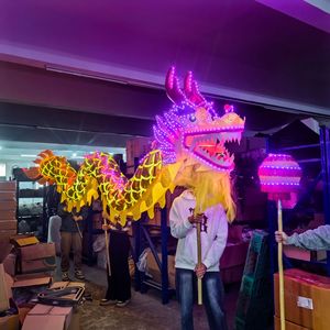 อุปกรณ์ประกอบการแสดงมังกรเรืองแสงแบบสามส่วน ไฟ RGB ควบคุมด้วยมือ สำหรับการแสดงพื้นบ้านและแสงสีบนเวที - Product Image 3