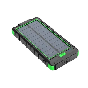 Hot Selling Solar Power Bank Outdoor Waterproof Solar Charger 10000mAh Qi Wireless For Mobile Phone With Torch