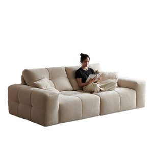 Sofá de tela con respaldo móvil, sofá pixelado con respaldo móvil, sofá moderno minimalista para sala de estar, asiento profundo de chenilla - Product Image 5