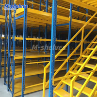 Étagère de rangement modulaire auxiliaire en métal, étroite et haute, avec plateau, pour mezzanine, optimisant l'espace vertical, pour stockage de matériel en loft