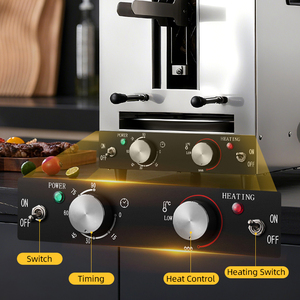 فرن شواء كهربائي دريم لافي 800 من الفولاذ المقاوم للصدأ بـ 8 صواني، 1800 واط، مؤقت 90 دقيقة، تسخين مزدوج الجوانب، سهل التنظيف، تسخين ثلاثي الأبعاد، 220 فولت/110 فولت - Product Image 6