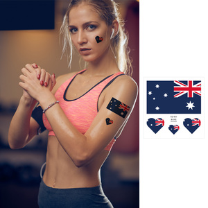 Pegatina de Tatuaje Temporal que Brilla en la Oscuridad, Impermeable, Fluorescente, con Diseño de Bandera de Fútbol, para Niños, Fiestas, Uso Profesional - Product Image 1